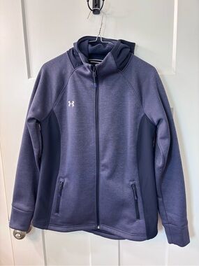 Under Armour Navy Full-Zip Hooded Puffer Jacket
